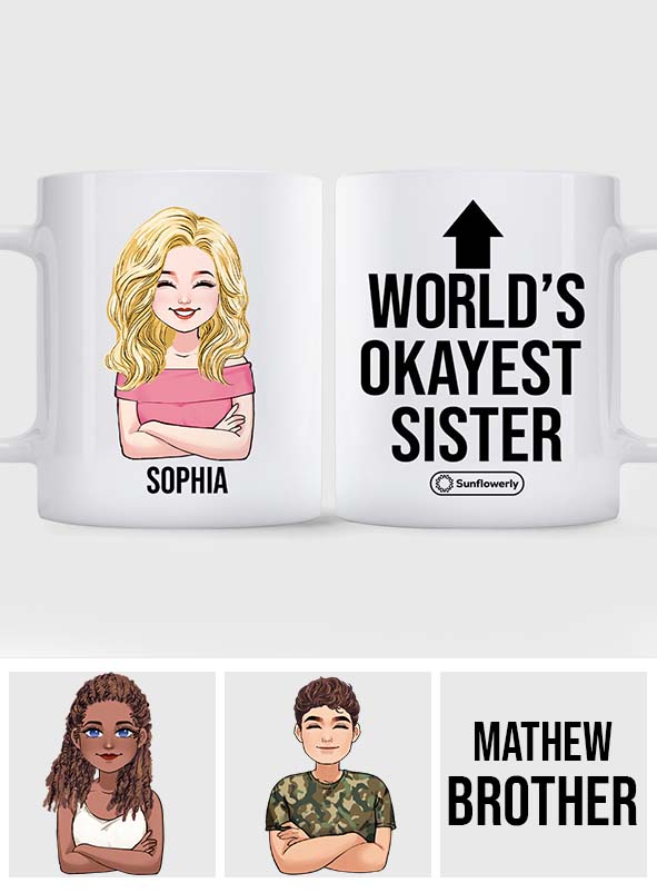 Das beste Geschwisterkind der Welt – personalisierte Geschwistertasse