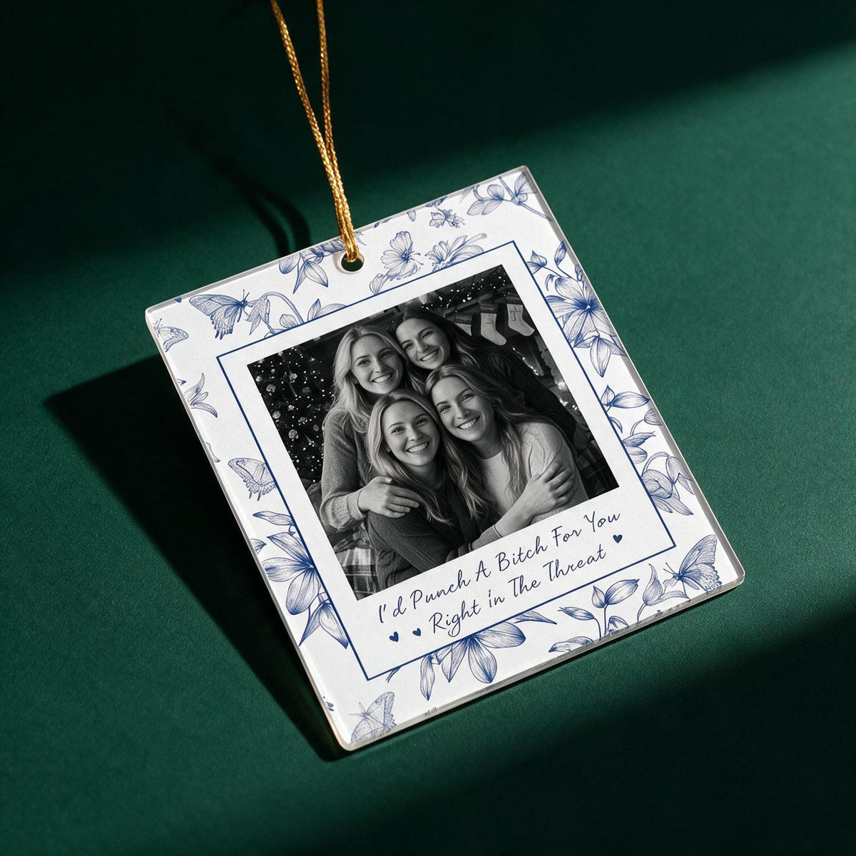 Ornement de Noël Photo Personnalisé Meilleurs Amis en Acrylique, Cadeau Amusant d'Amitié