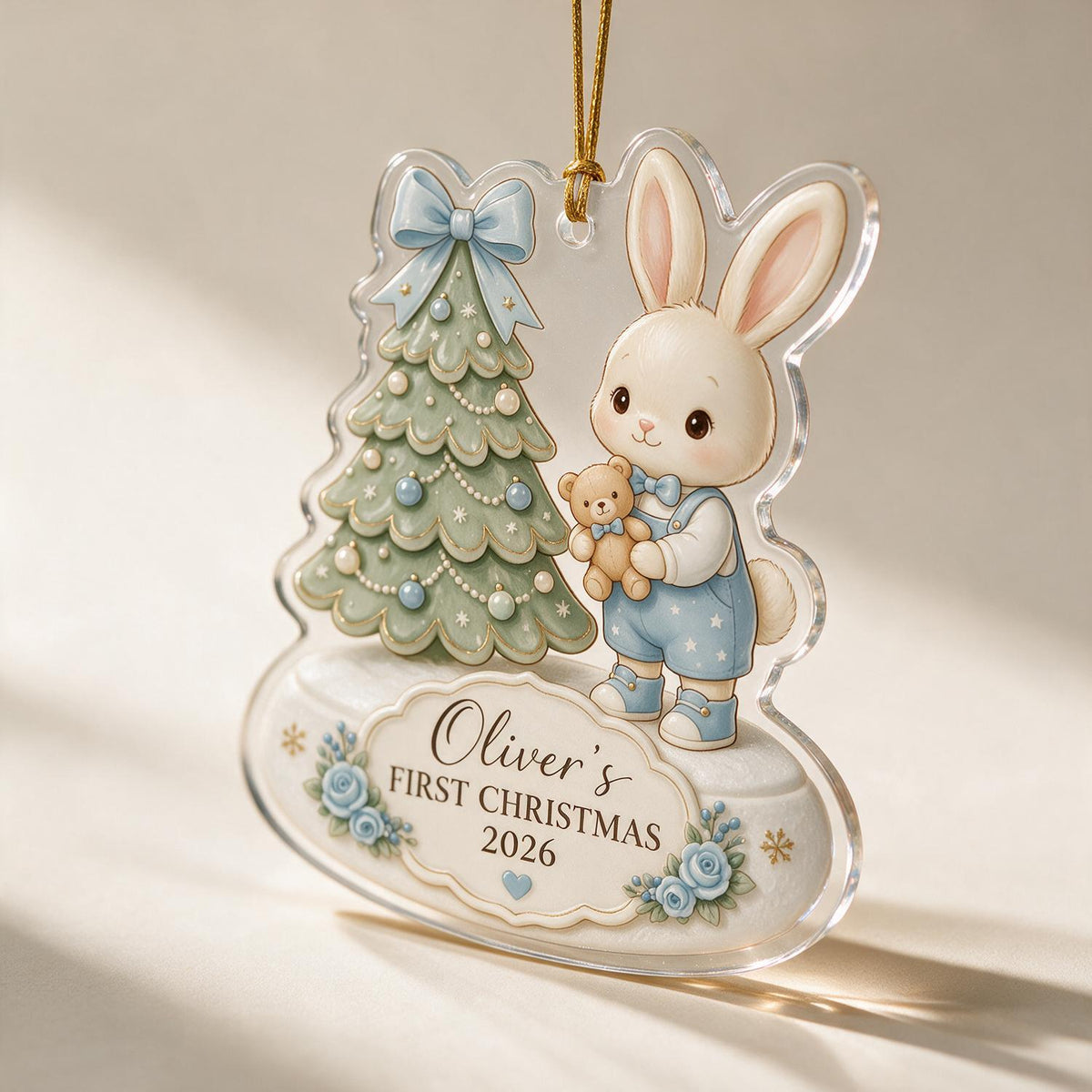 Personalized Baby's First Christmas Custom Photo Acrylic Ornament - Newborn Keepsake Gift