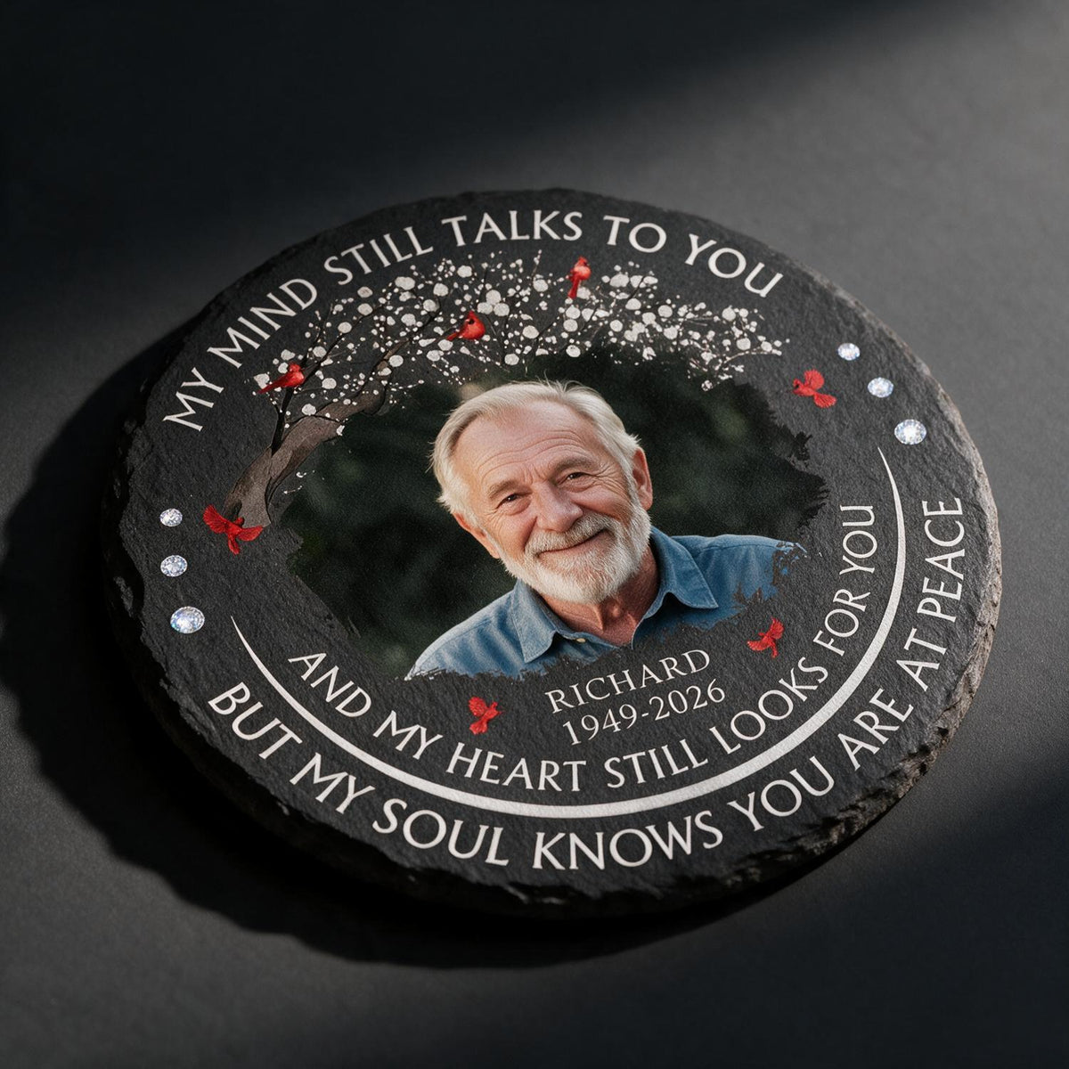 Personalized Memorial Photo Garden Stone | Sympathy Gift for Loss of Loved One