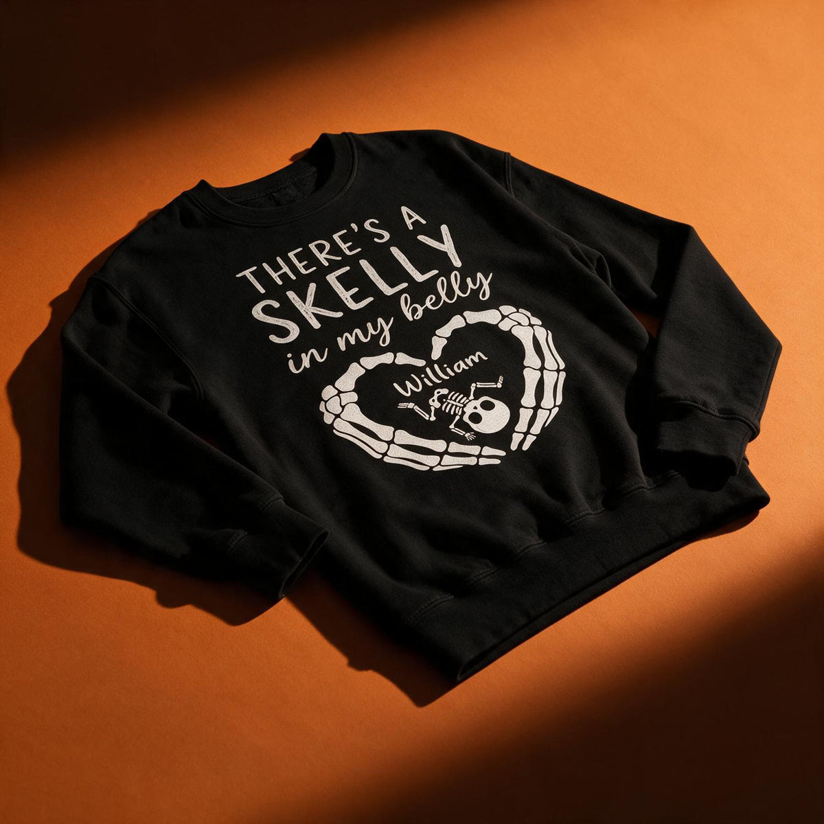 Personalized Halloween Skelly In My Belly Pregnancy Shirt, Spooky Expecting Mama Gift