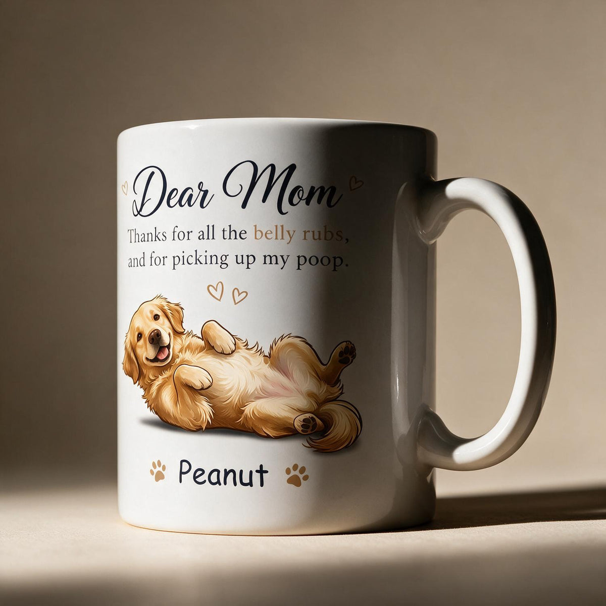 Dear Dad Mom Thank You For All The Belly Rubs Custom Dog Photo - Personalized Mug - Gift For Dog Lover