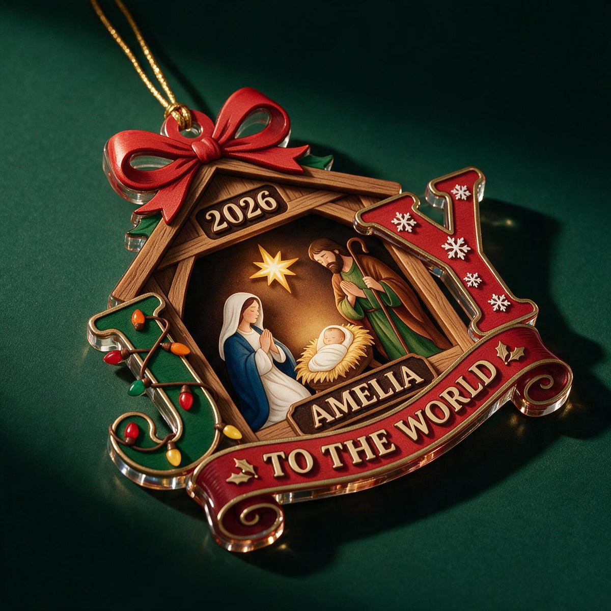 Ornement Acrylique Personnalisé Noël Premier Noël Crèche JOIE Cadeau Souvenir