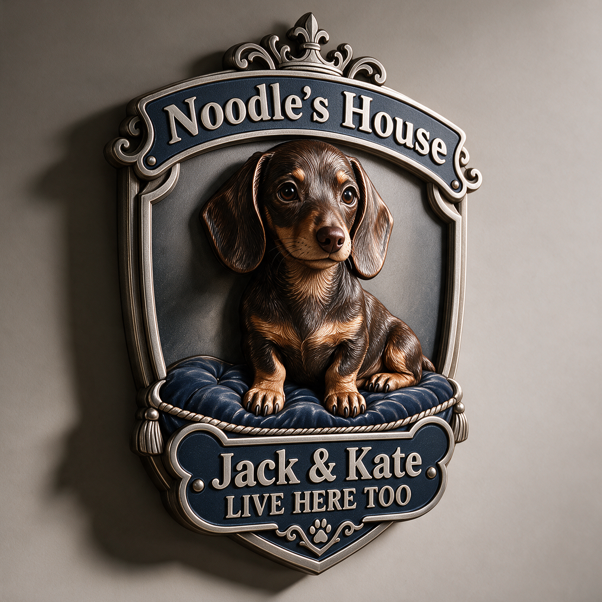 Personalized Custom Photo Dachshund 3D Cut Metal Sign - Dog Lover Gift for Home Decor