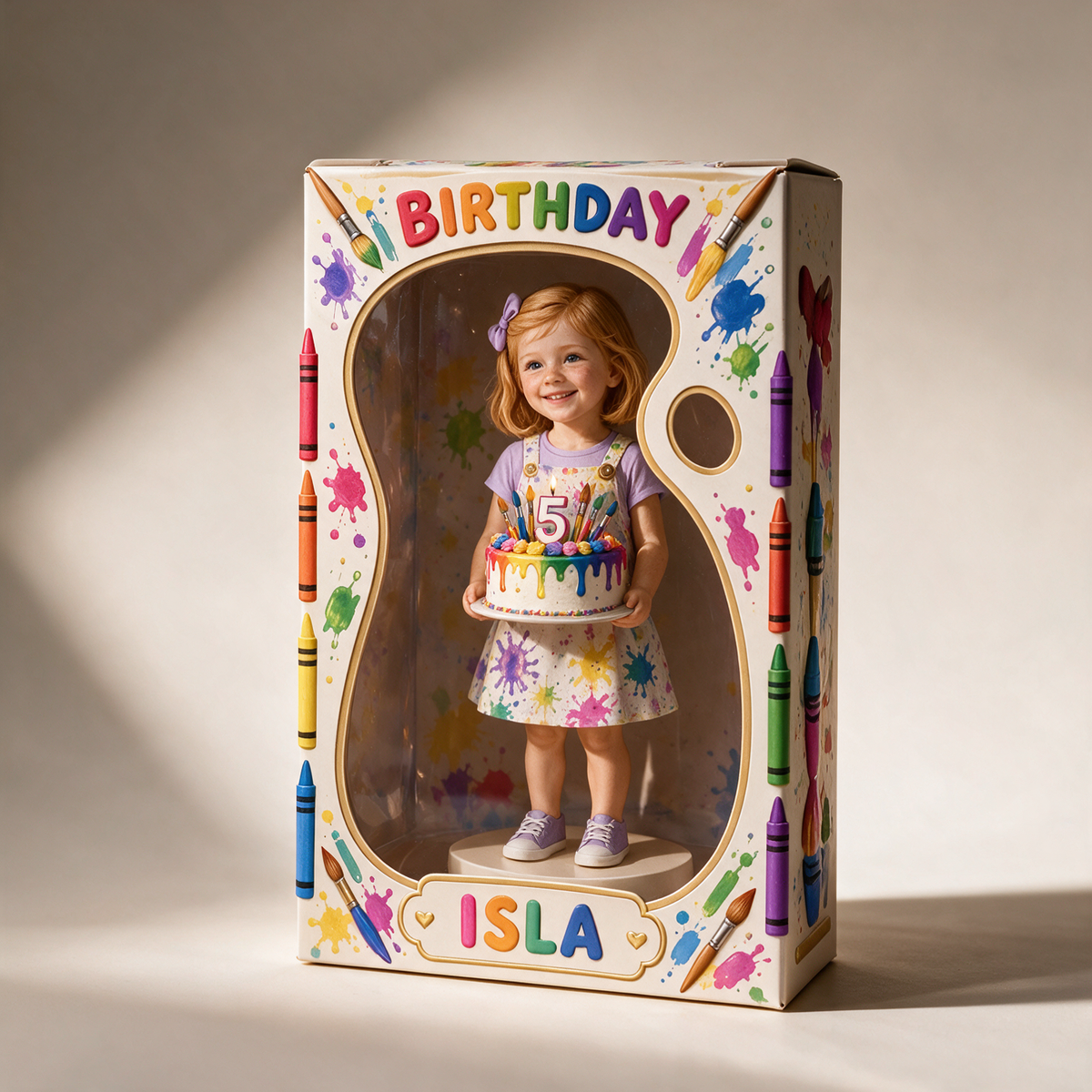 Personalisierte Foto Kunst Acryl Display Box - 5. Geburtstag Geschenk für Mädchen