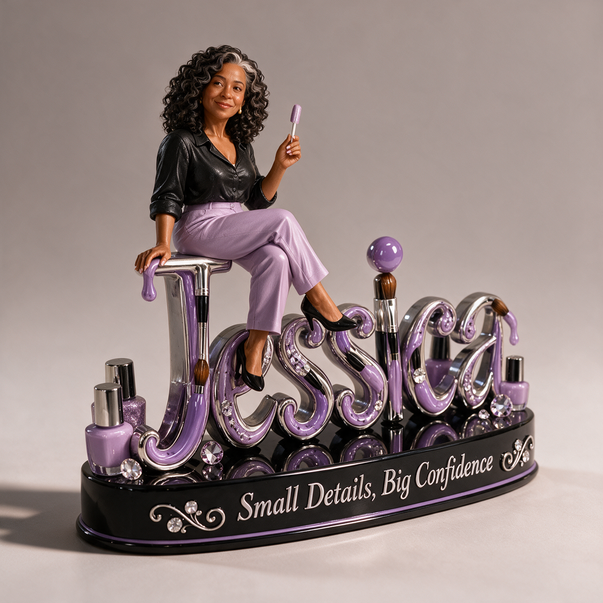 Personalized Custom Photo Nail Artist 3D Name Figurine - Gift for Older Women