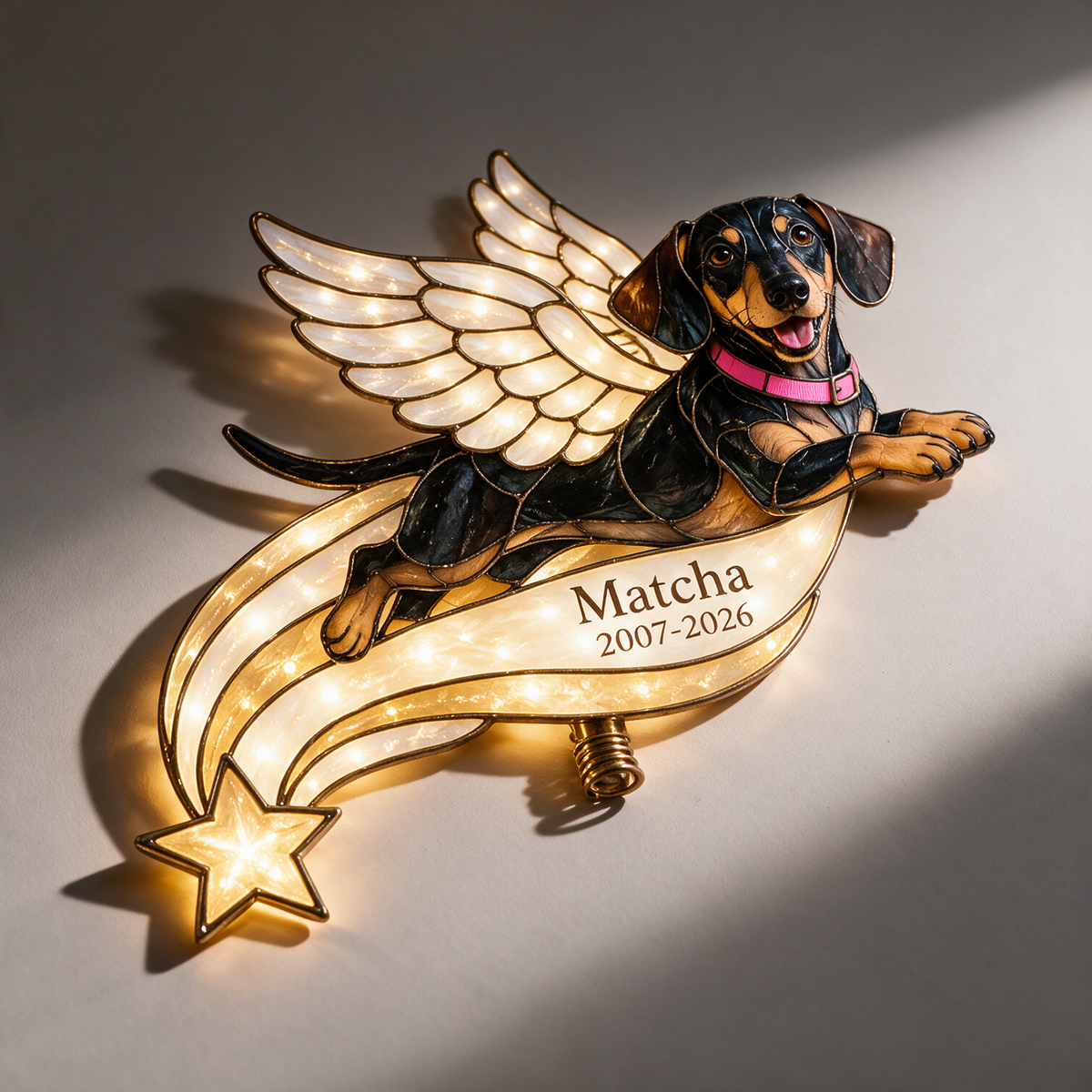 Personalisierter Hundegedenk Weihnachtsbaumspitze