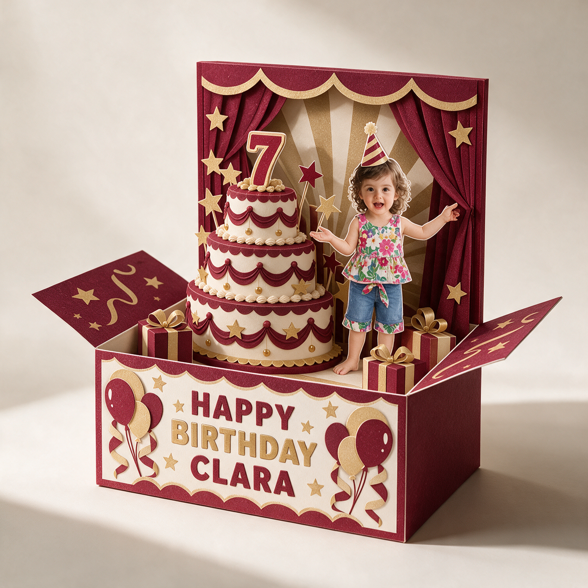 Carte Pop-Up Personnalisée pour Anniversaire