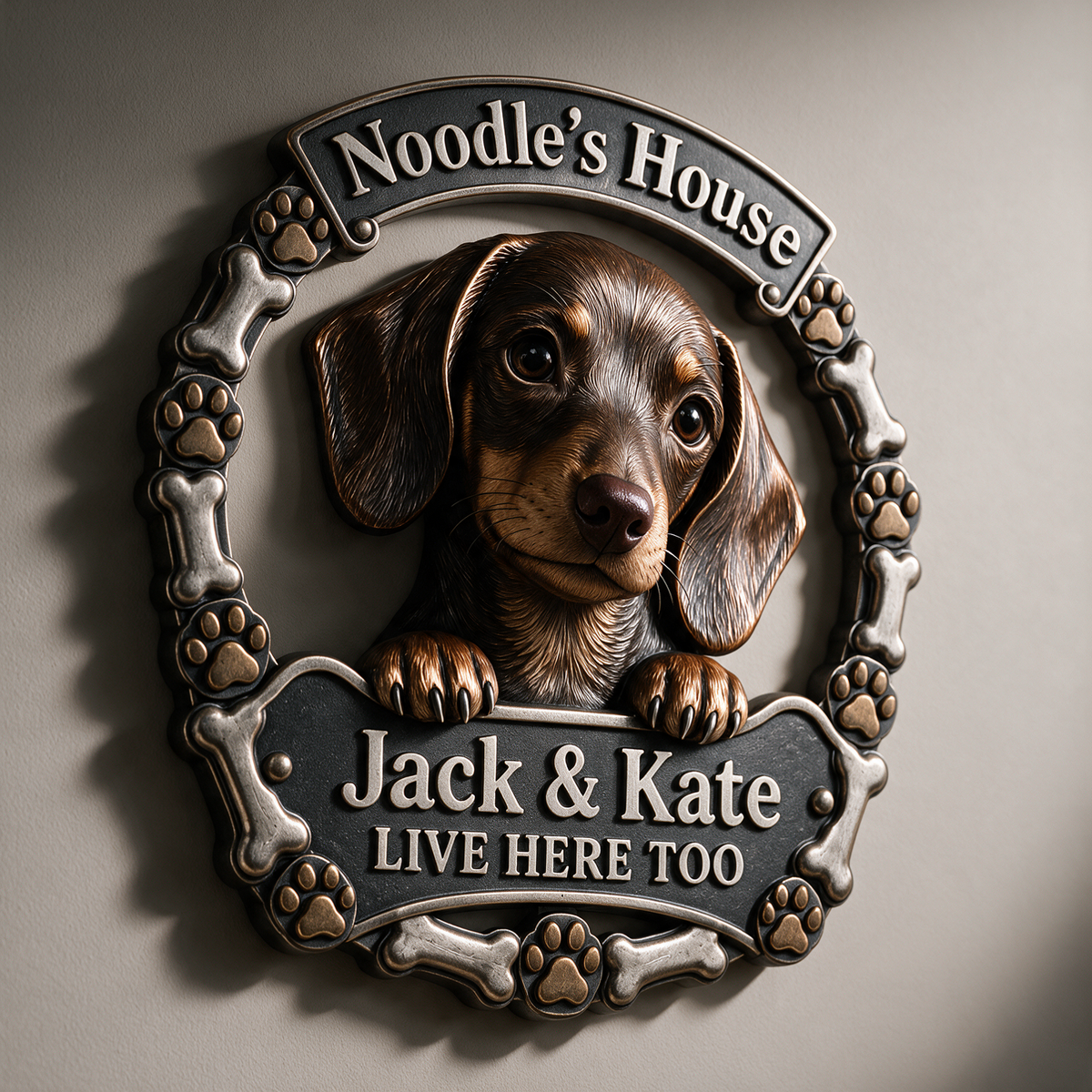 Personalized Custom Photo Dachshund 3D Cut Metal Sign - Dog Lover Gift for Home Decor