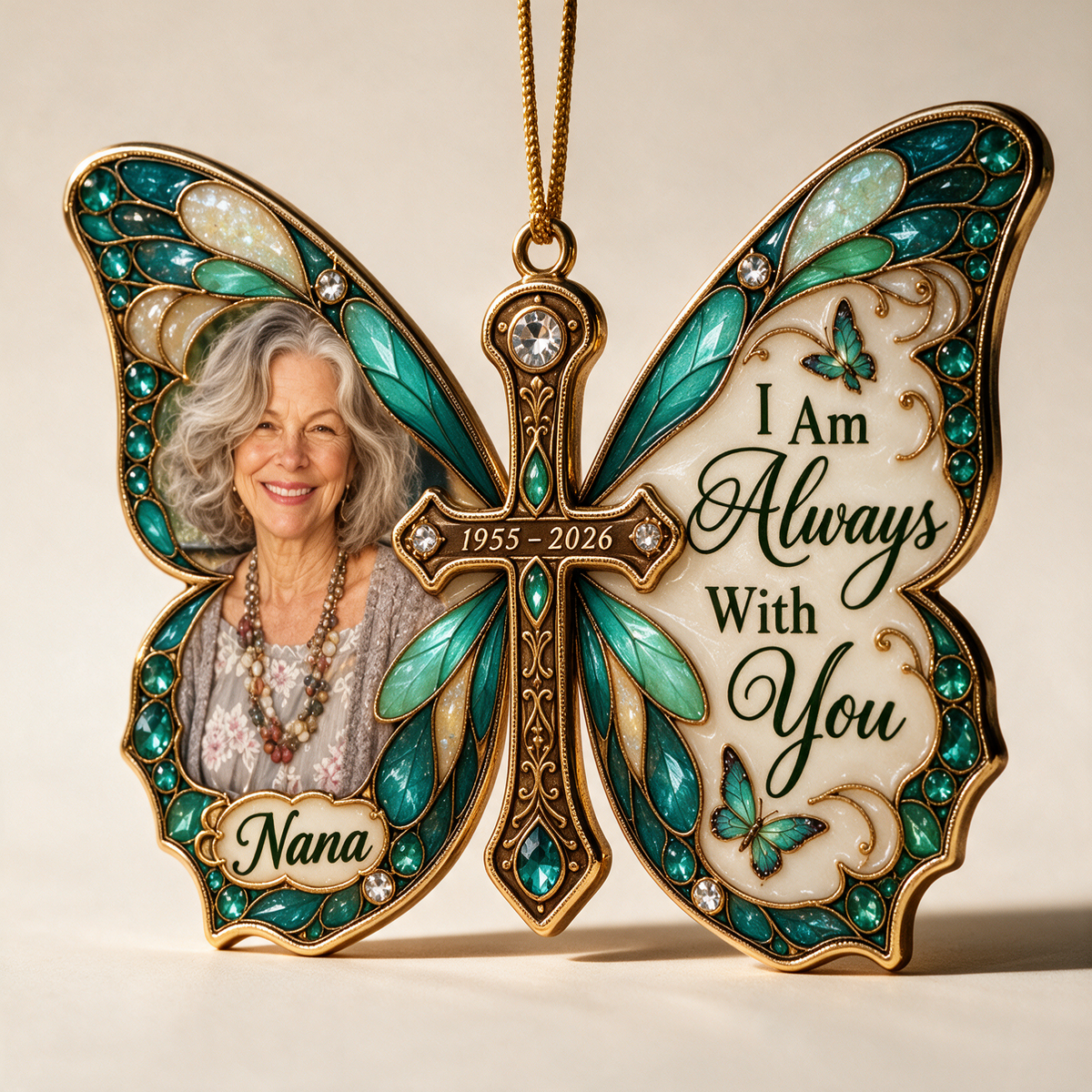 Personalisierte 3D Weihnachtsornament Schmetterling - Erinnerungsstück für Großmutter