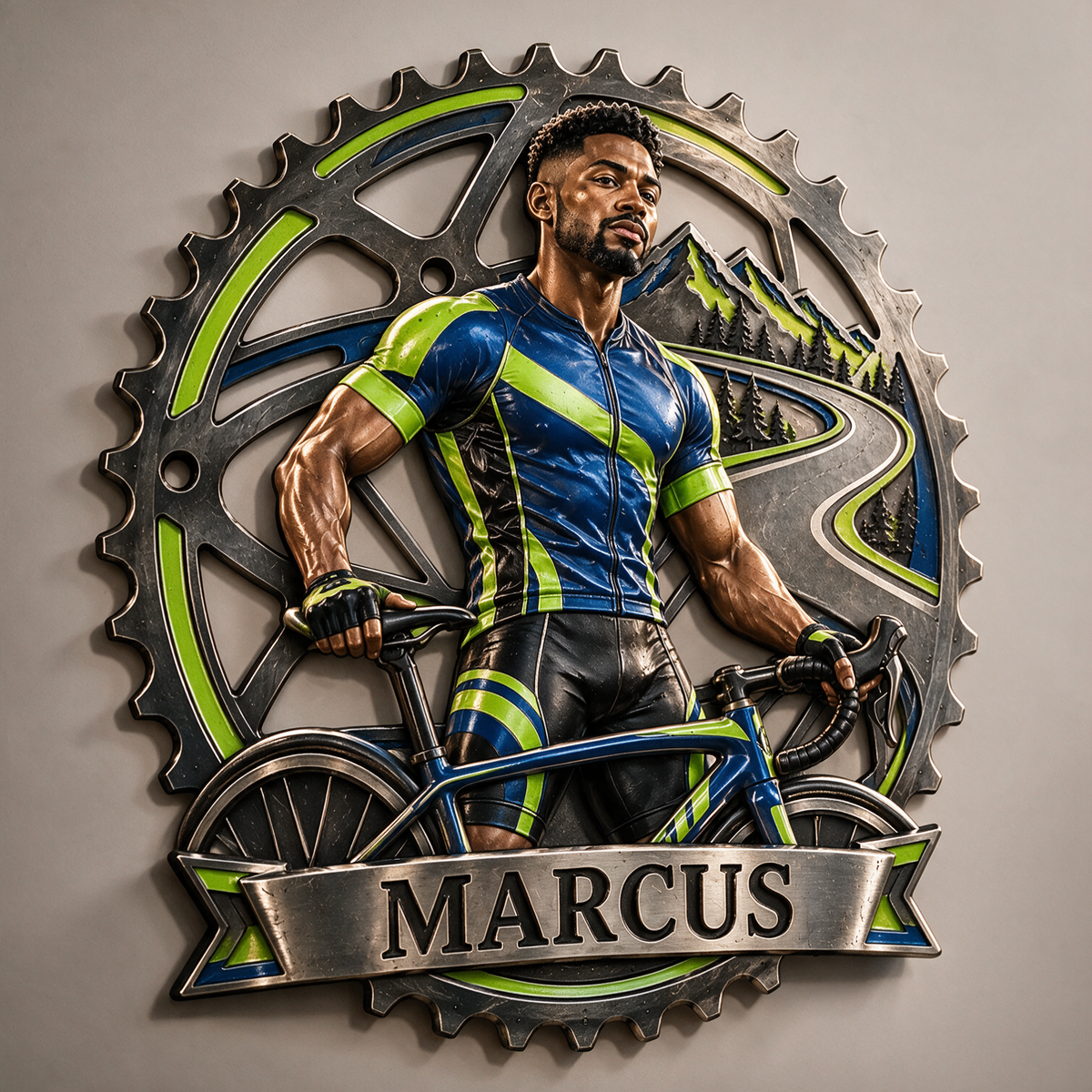 Personalisierte 3D-gedruckte Metalltafel mit Foto - Geschenk für junge Männer