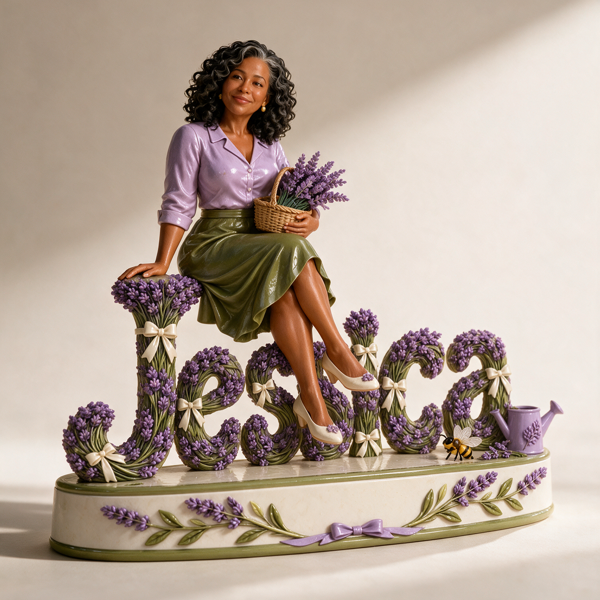 Personalized Custom Photo Lavender Gardening Custom Shaped Acrylic Plaque - Gift for Older Women Who Garden