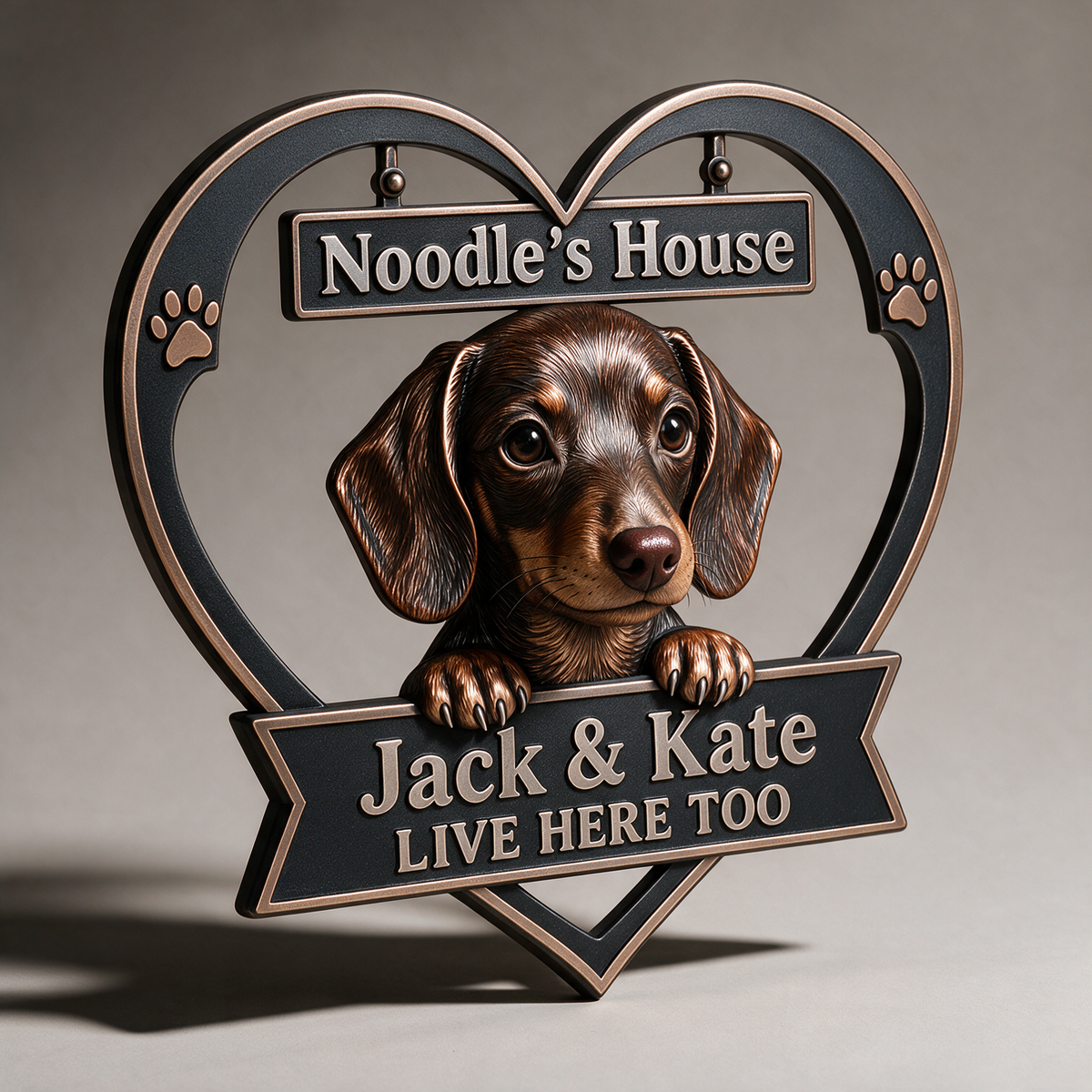 Personalized Custom Photo Dachshund 3D Cut Metal Sign - Dog Lover Gift for Home Decor