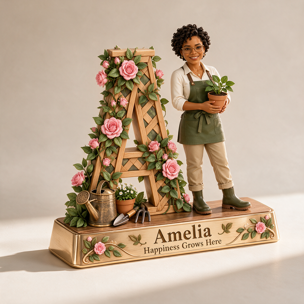 Personalized Custom Photo Gardening 3D Letter Plaque - Gift for Women
