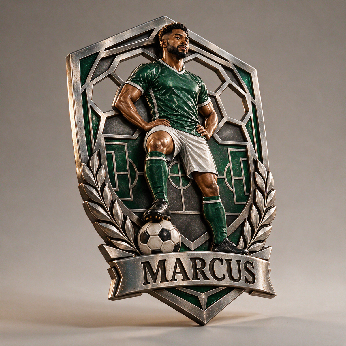 Personalisierte 3D-gedruckte Metalltafel mit Foto - Geschenk für junge Männer