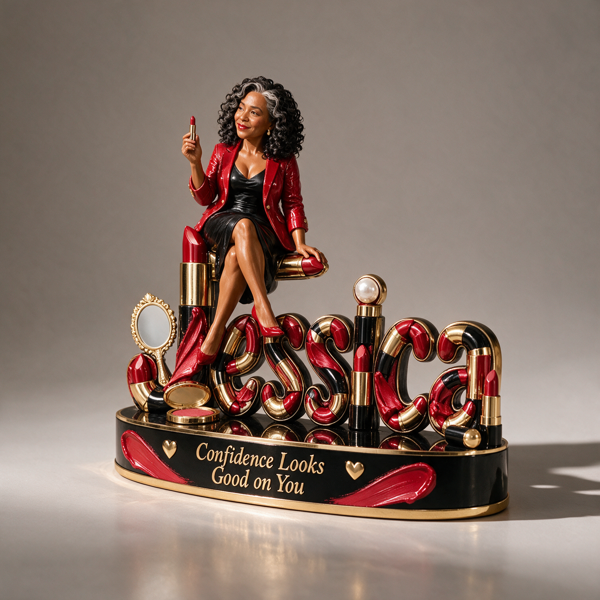 Personalized Custom Photo Makeup Lover 3D Name Figurine - Gift for Older Women