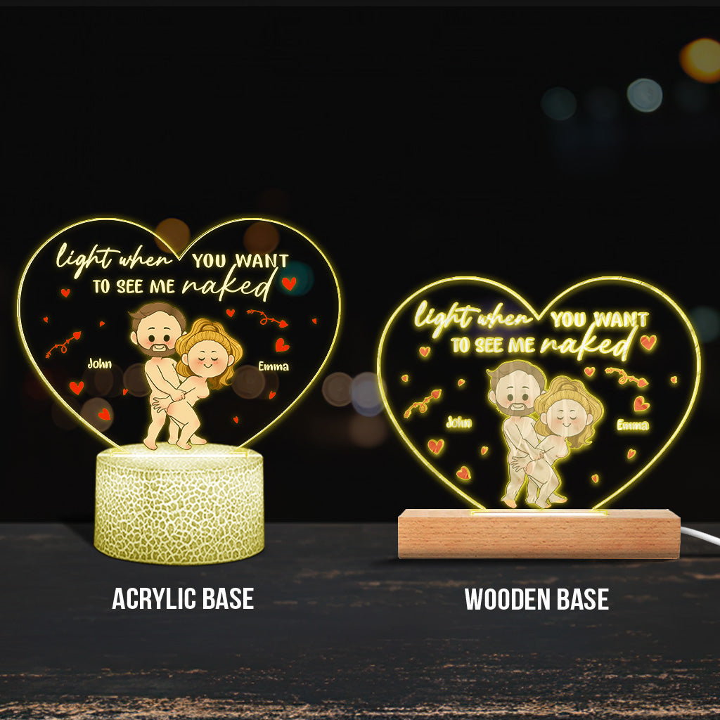 Light This - Personalized Couple Shaped Plaque Light Base