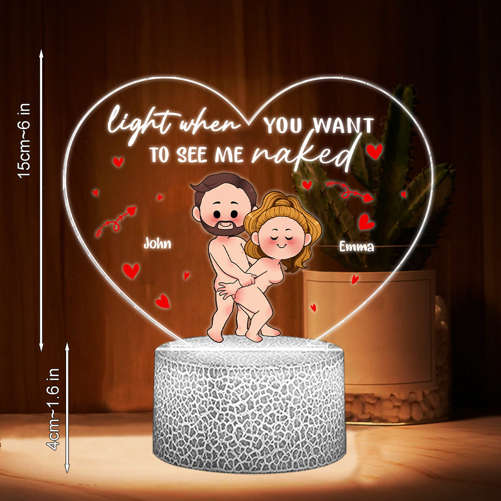 Light This - Personalized Couple Shaped Plaque Light Base
