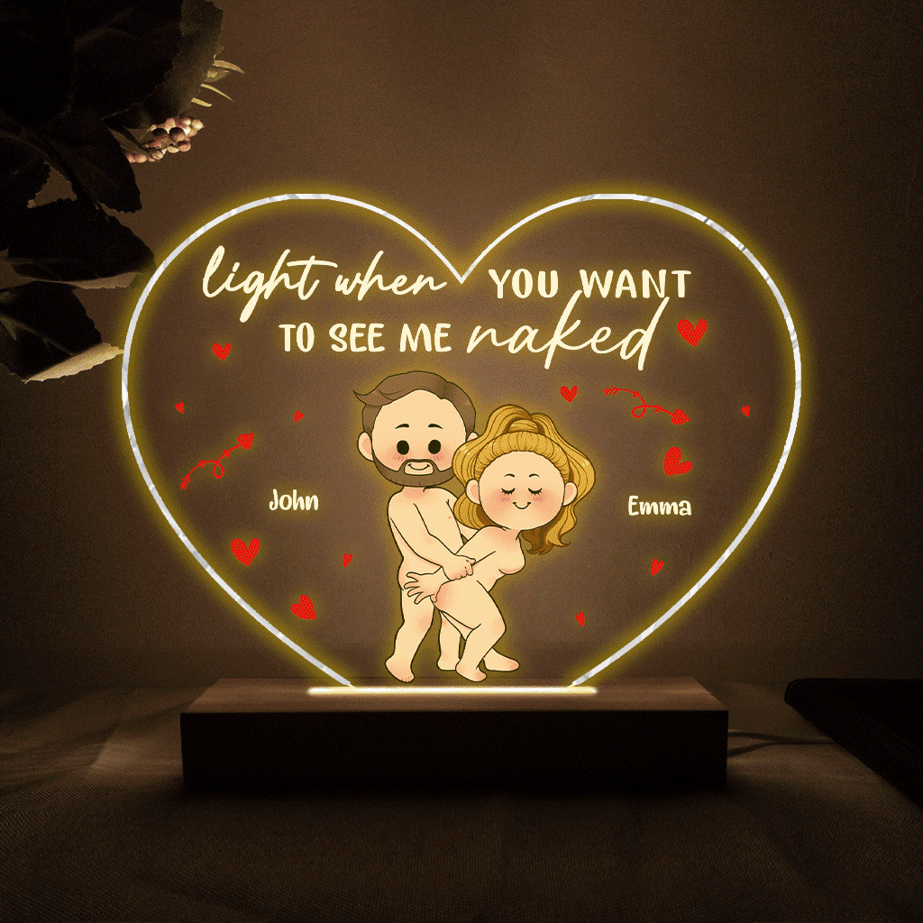 Light This - Personalized Couple Shaped Plaque Light Base