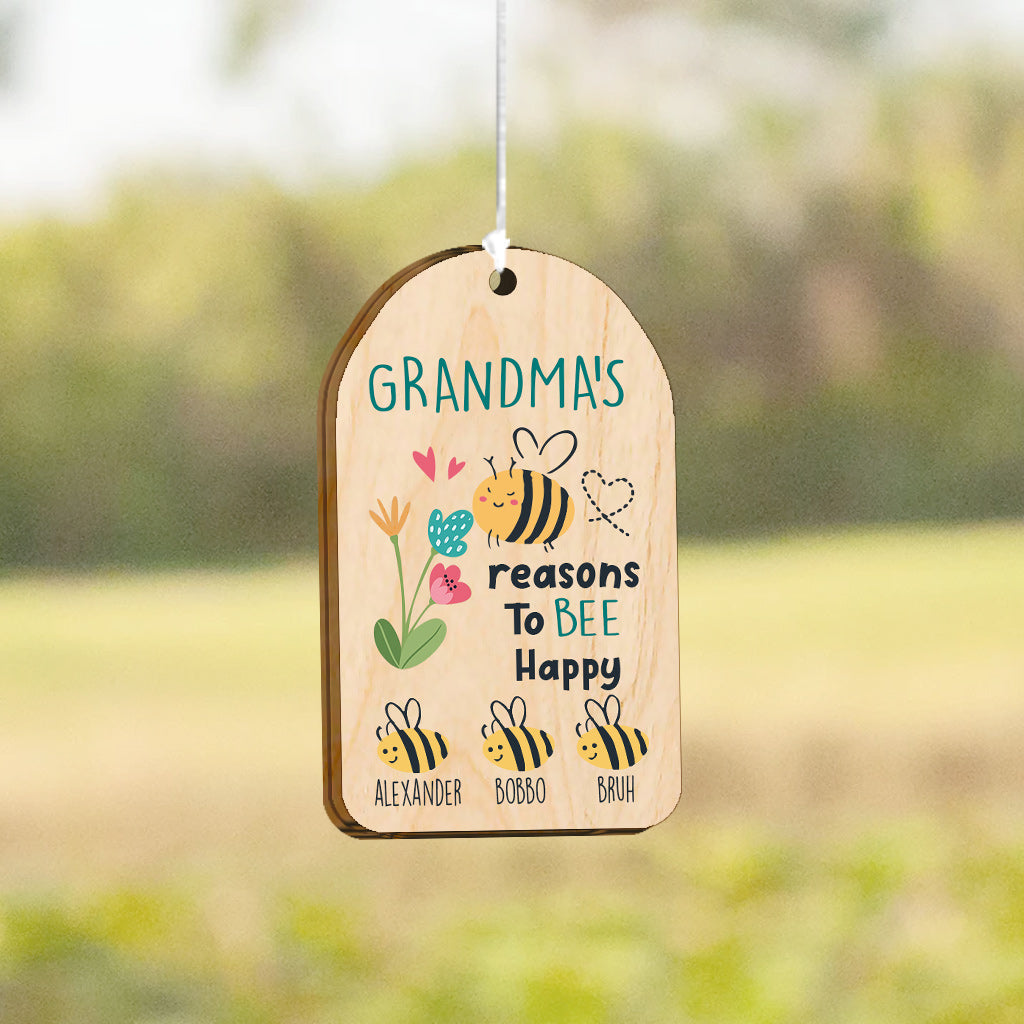 Grandma's Reasons To Bee Happy - Personalized Grandma Wind Chime
