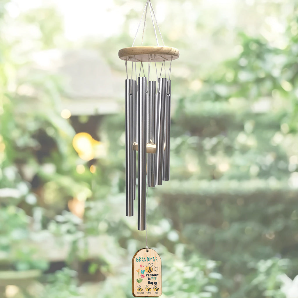 Grandma's Reasons To Bee Happy - Personalized Grandma Wind Chime