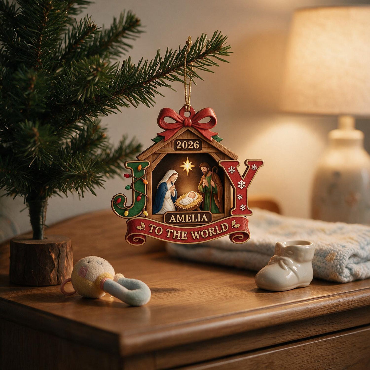 Ornement Acrylique Personnalisé Noël Premier Noël Crèche JOIE Cadeau Souvenir
