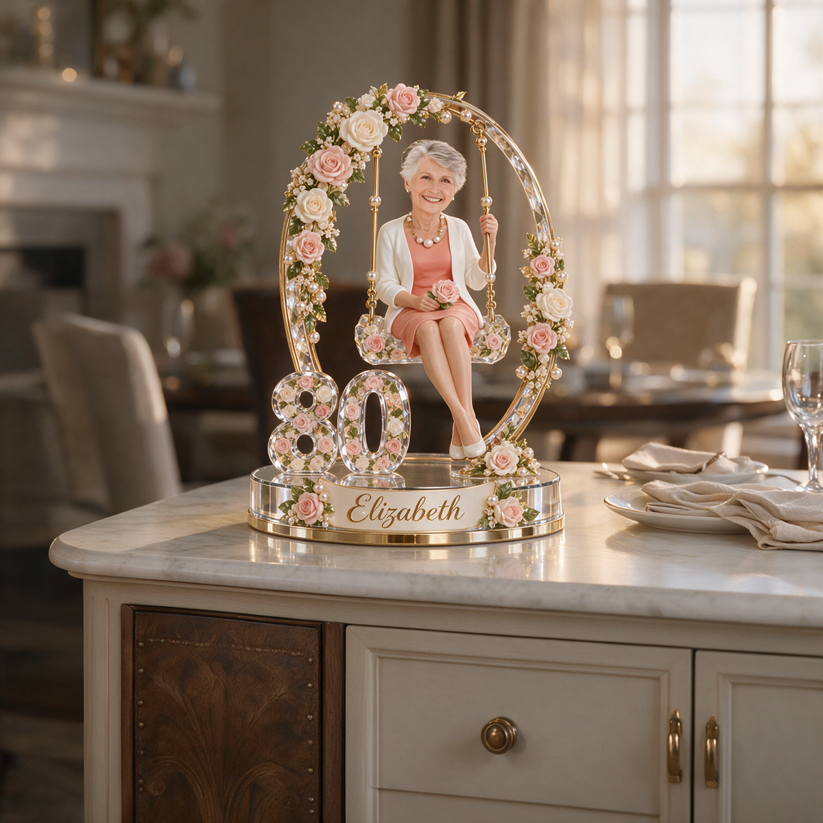 Personalized Garden Swing Birthday Keepsake with Custom Name and Age
