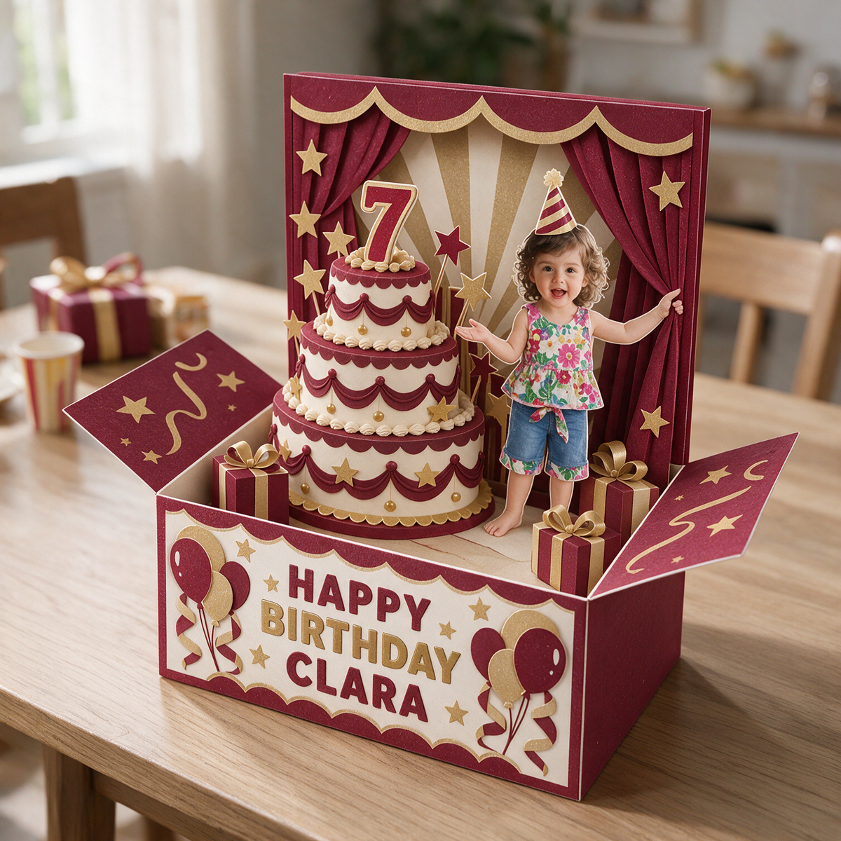 Carte Pop-Up Personnalisée pour Anniversaire