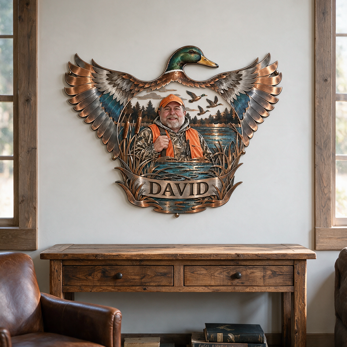 Personalized Custom Photo Duck Hunting 3D Cut Metal Sign - Gift for Older Men
