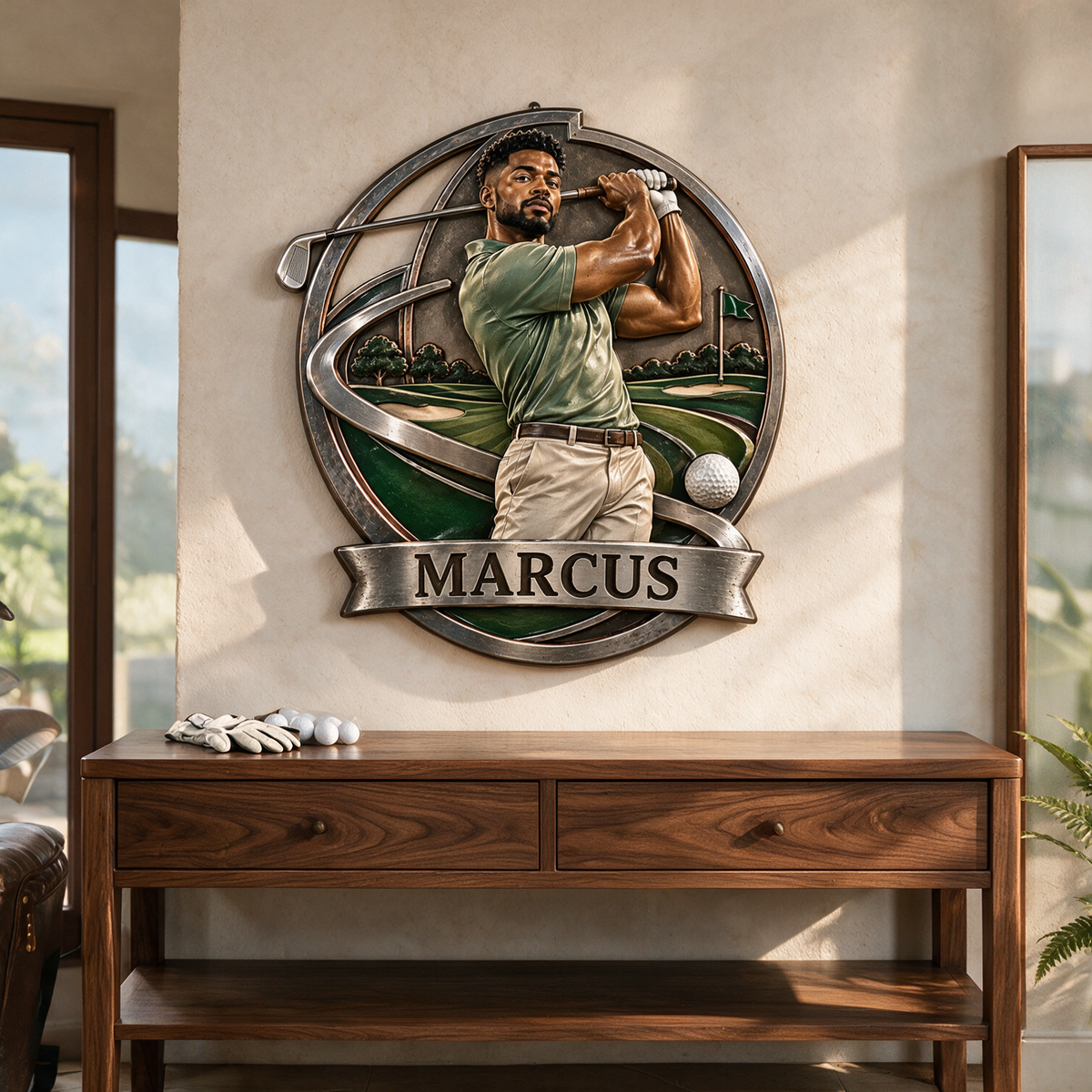 Personalized Custom Photo Golf 3D Printed Cut Metal Sign - Gift for Young Men