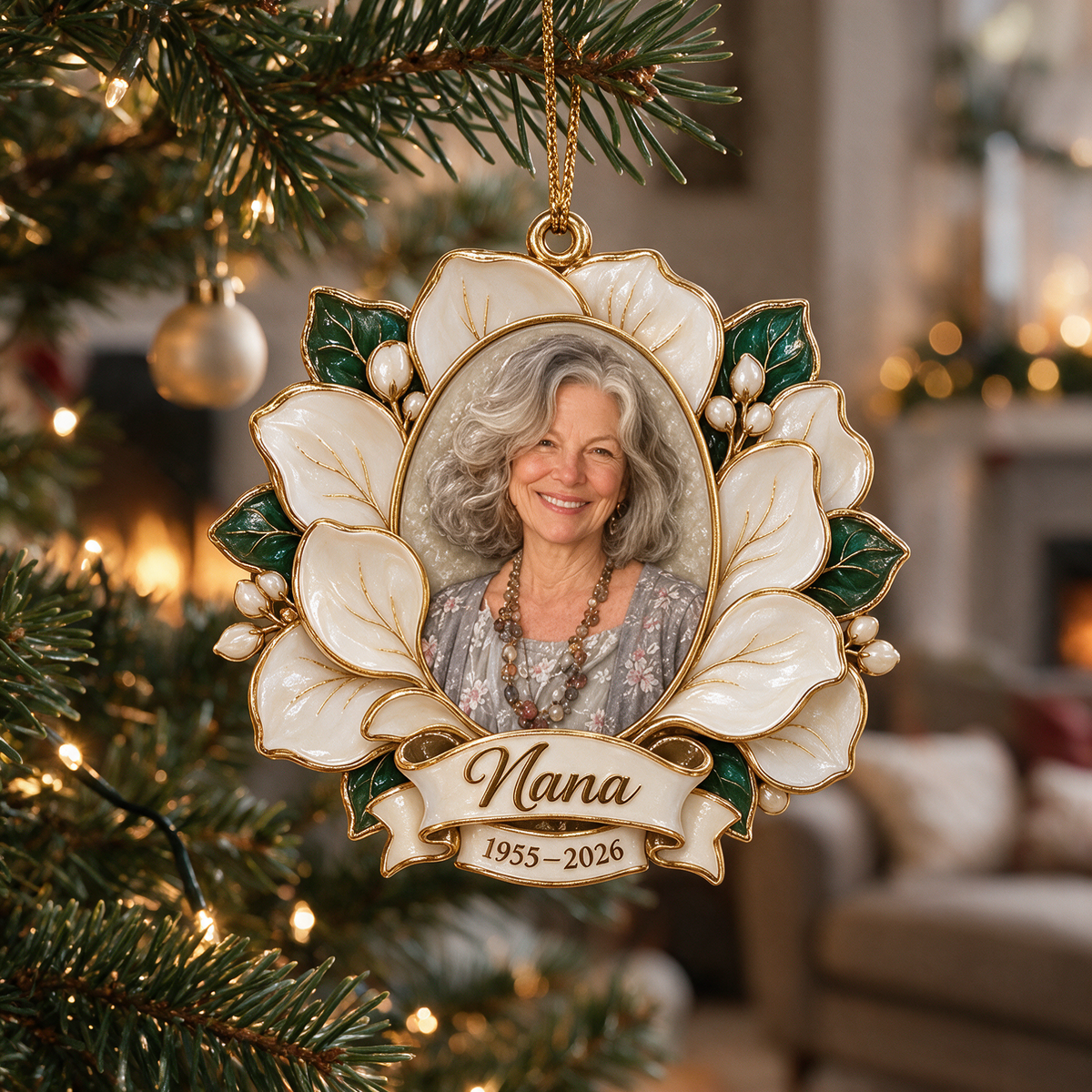 Personalisierte 3D Weihnachtsornament mit Foto - Erinnerungsstück für Großmutter