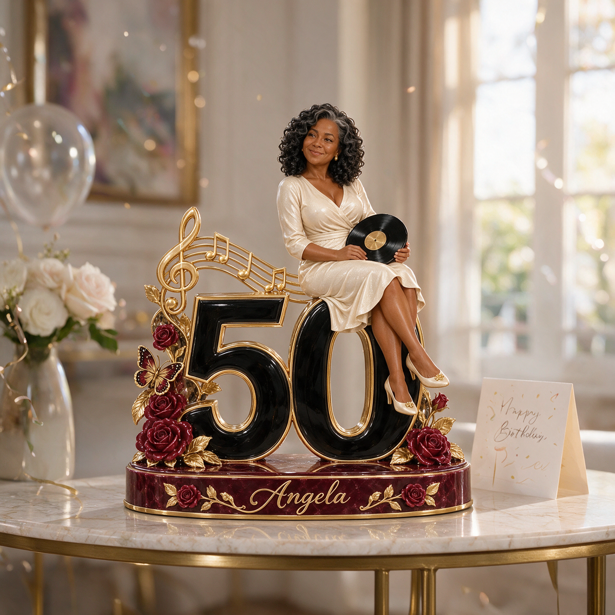 Personalized Custom Photo Music Lover Custom Shaped Acrylic Plaque - 50th Birthday Gift for Women