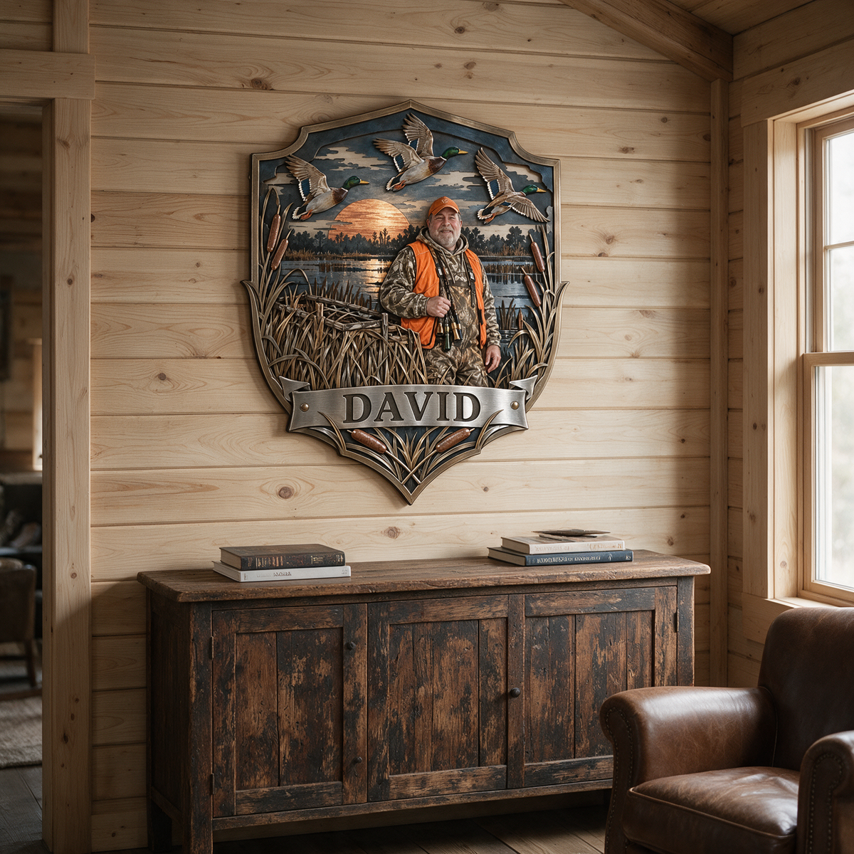 Personalized Custom Photo Duck Hunting 3D Cut Metal Sign - Gift for Older Men