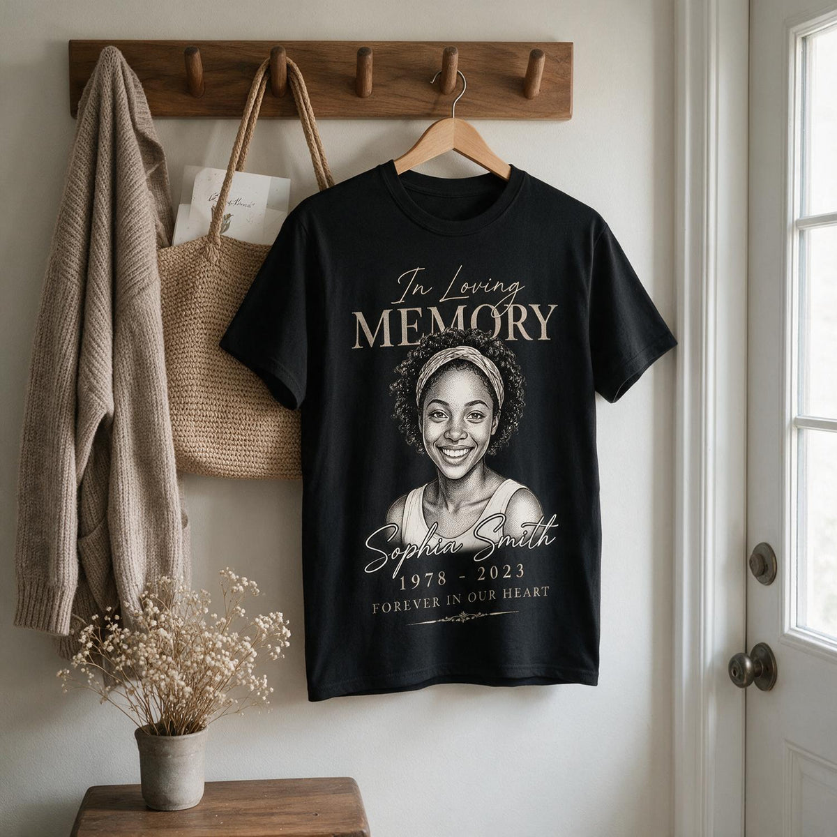 In Loving Memorial Forever In Our Hearts - Personalized Shirt - Memorial Sympathy Gift