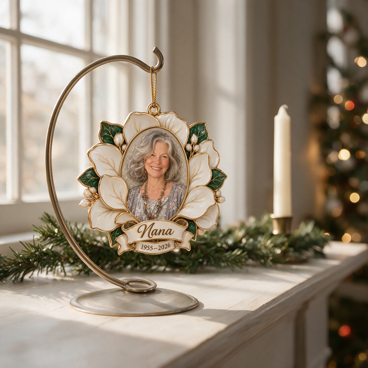 Personalisierte 3D Weihnachtsornament mit Foto - Erinnerungsstück für Großmutter