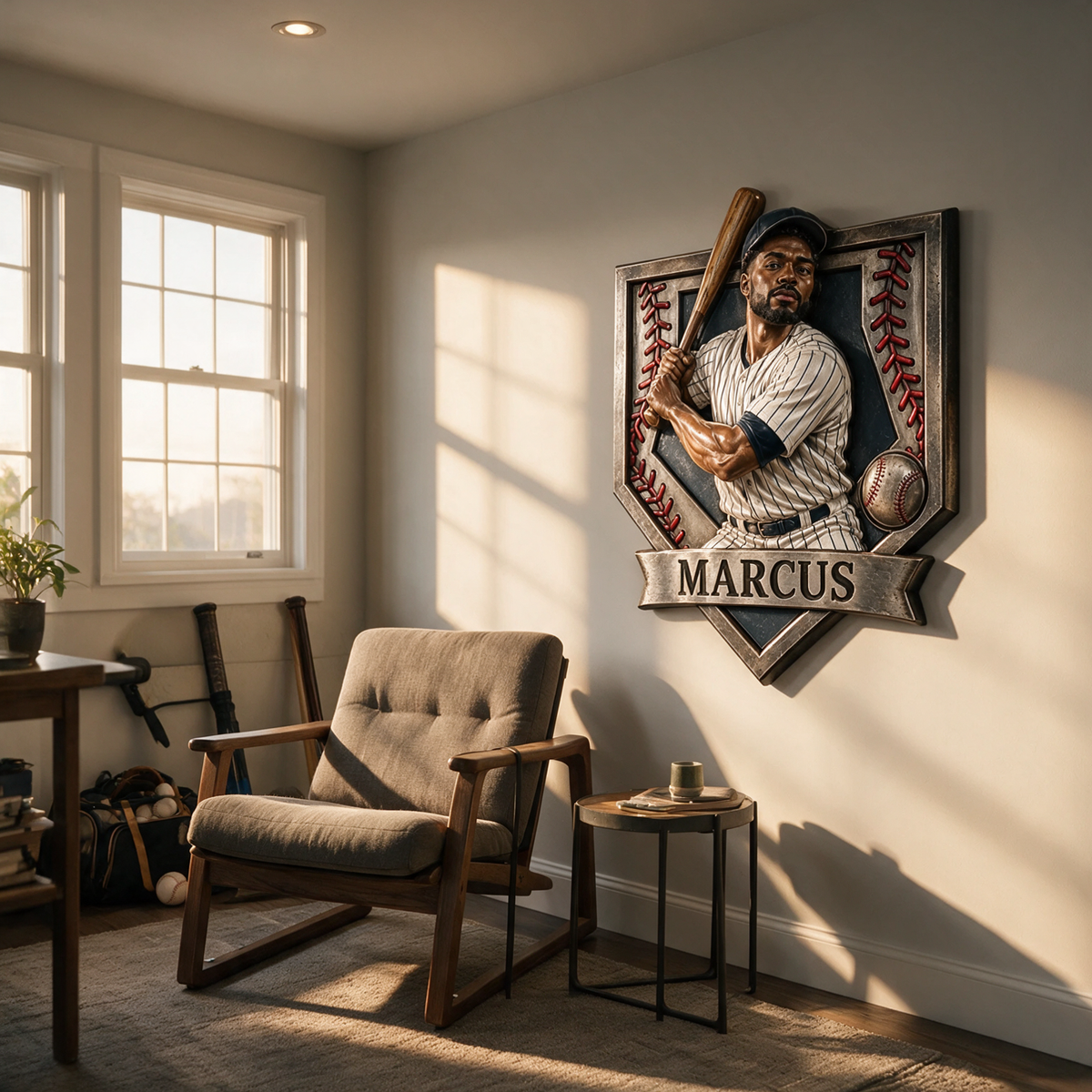 Personalisierte 3D-gedruckte Metall-Schild mit Foto - Geschenk für junge Männer