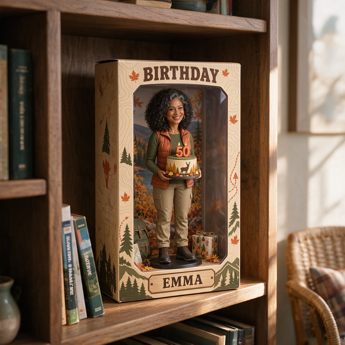 Personalized Hunting Acrylic Display Box - Birthday Photo Figurine Keepsake