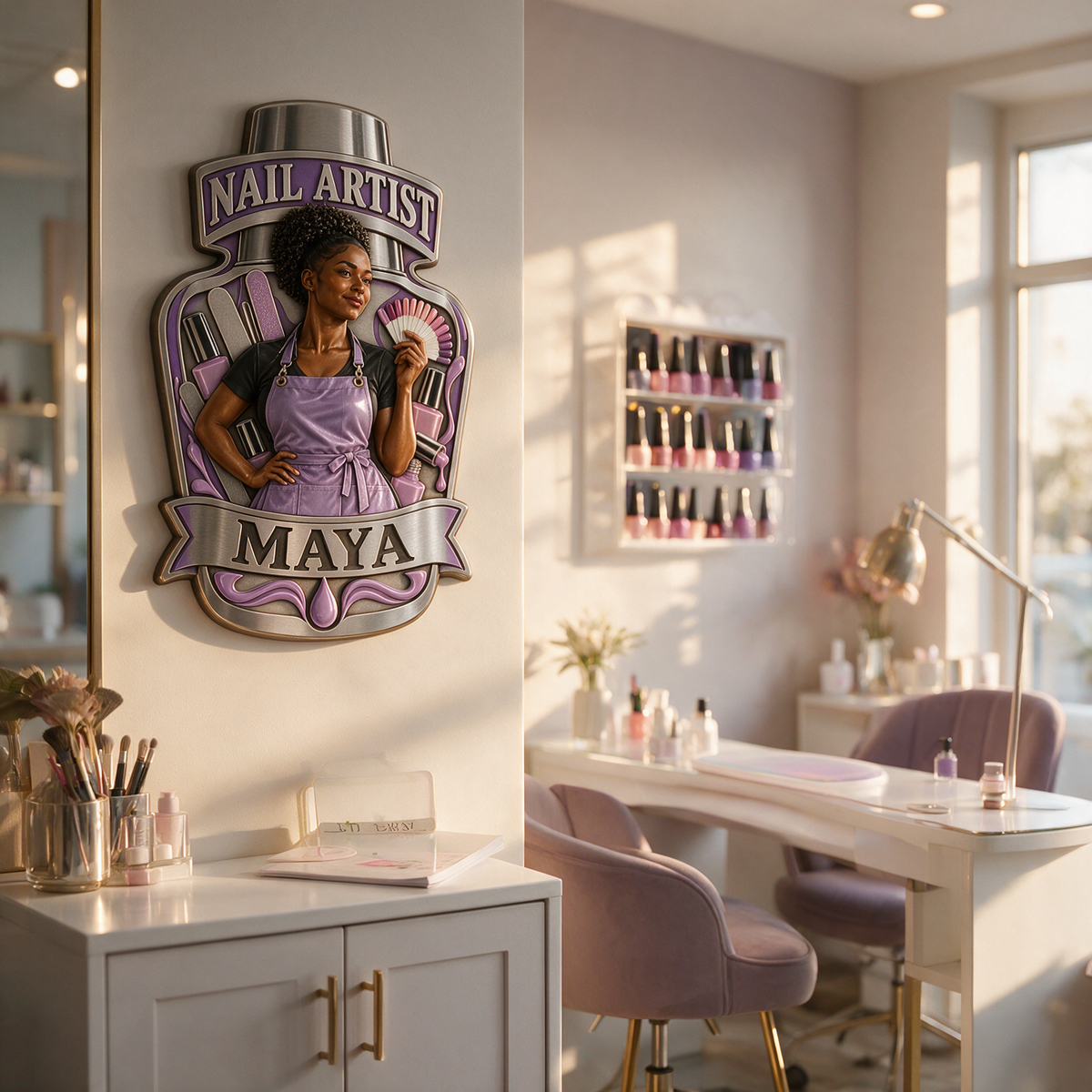 Panneau en Métal Découpé Personnalisé Photo 3D - Cadeau pour Jeunes Femmes