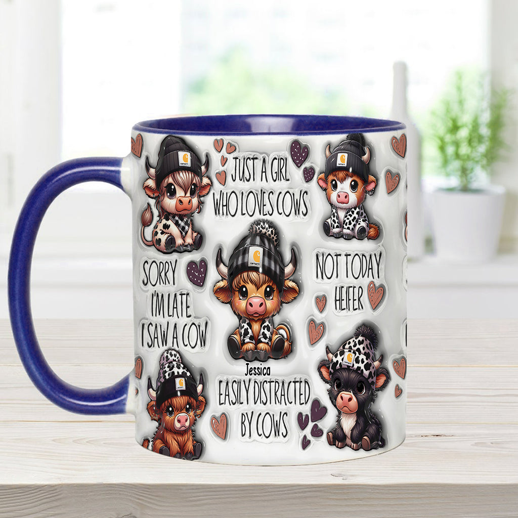 Mug personnalisé « Juste une fille qui aime les vaches des Highlands »