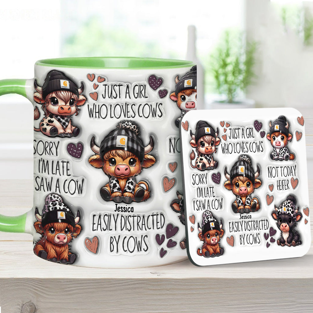 Mug personnalisé « Juste une fille qui aime les vaches des Highlands »
