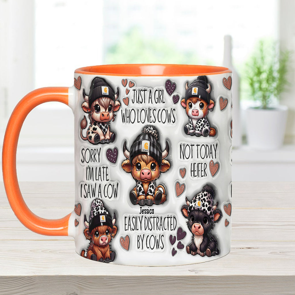 Mug personnalisé « Juste une fille qui aime les vaches des Highlands »