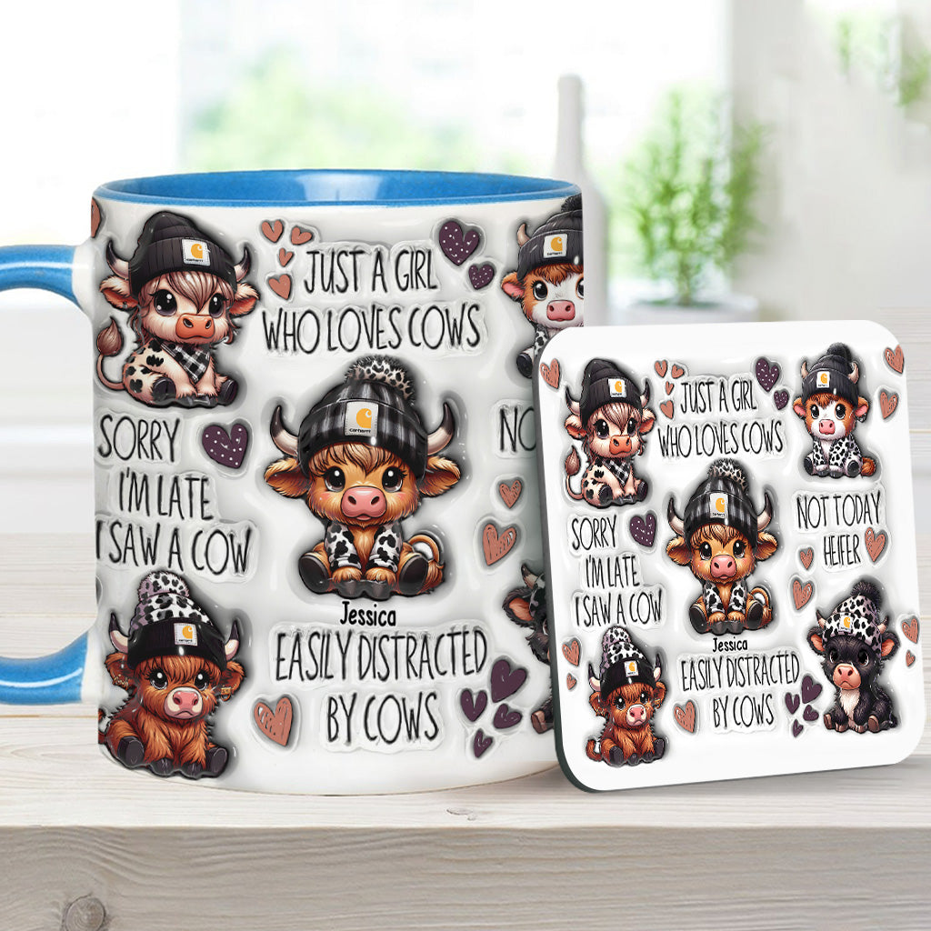 Mug personnalisé « Juste une fille qui aime les vaches des Highlands »