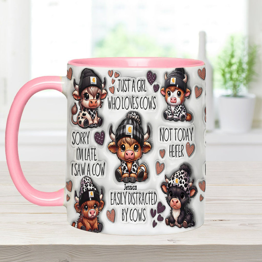 Mug personnalisé « Juste une fille qui aime les vaches des Highlands »
