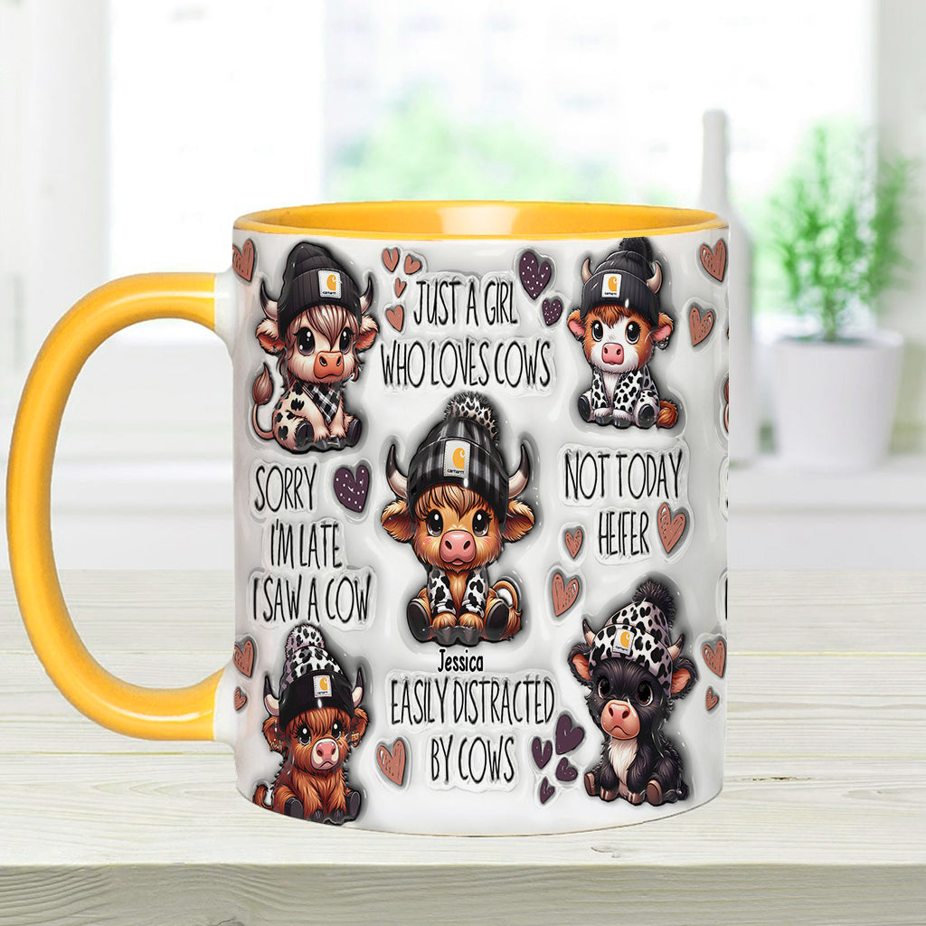 Mug personnalisé « Juste une fille qui aime les vaches des Highlands »