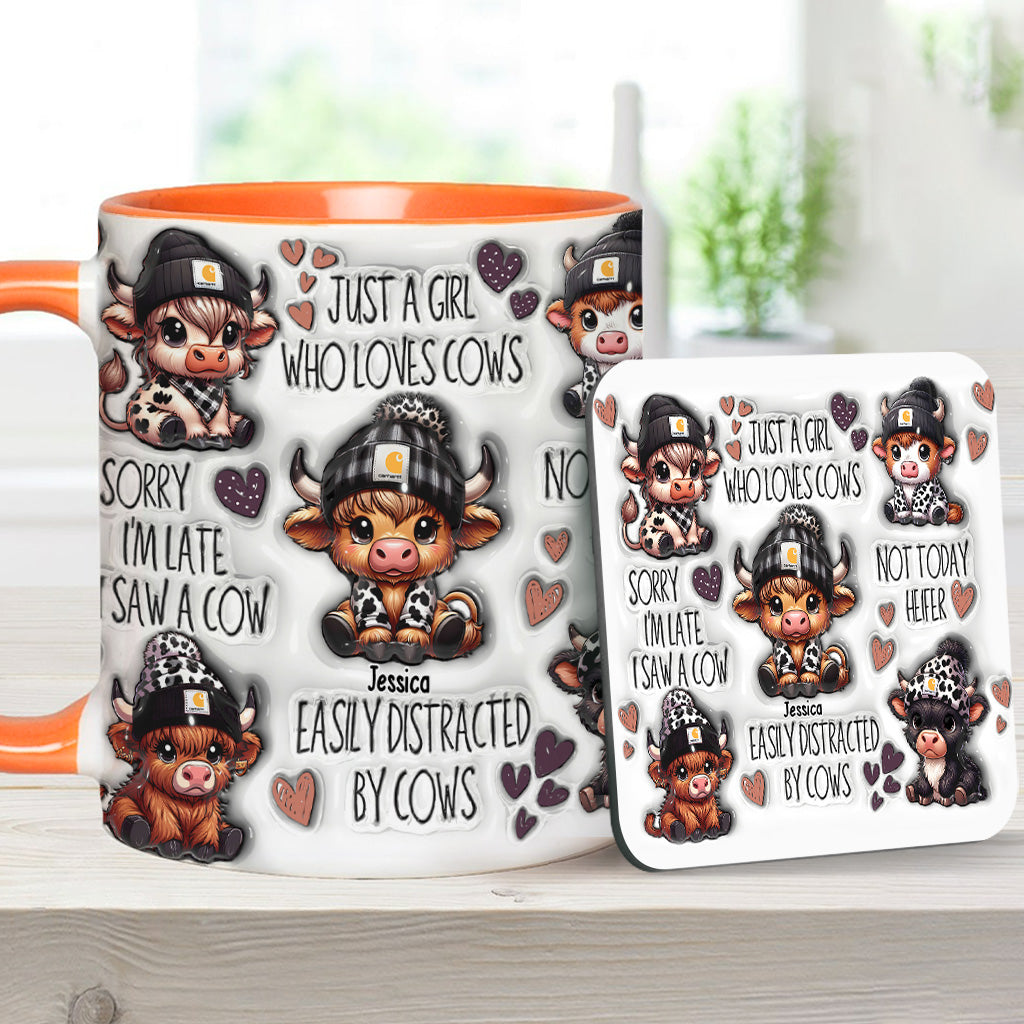 Mug personnalisé « Juste une fille qui aime les vaches des Highlands »