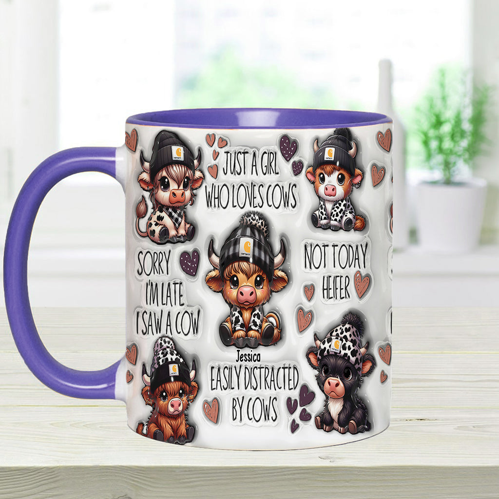 Mug personnalisé « Juste une fille qui aime les vaches des Highlands »