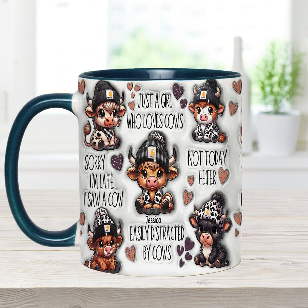 Mug personnalisé « Juste une fille qui aime les vaches des Highlands »