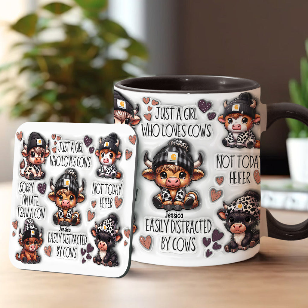 Mug personnalisé « Juste une fille qui aime les vaches des Highlands »
