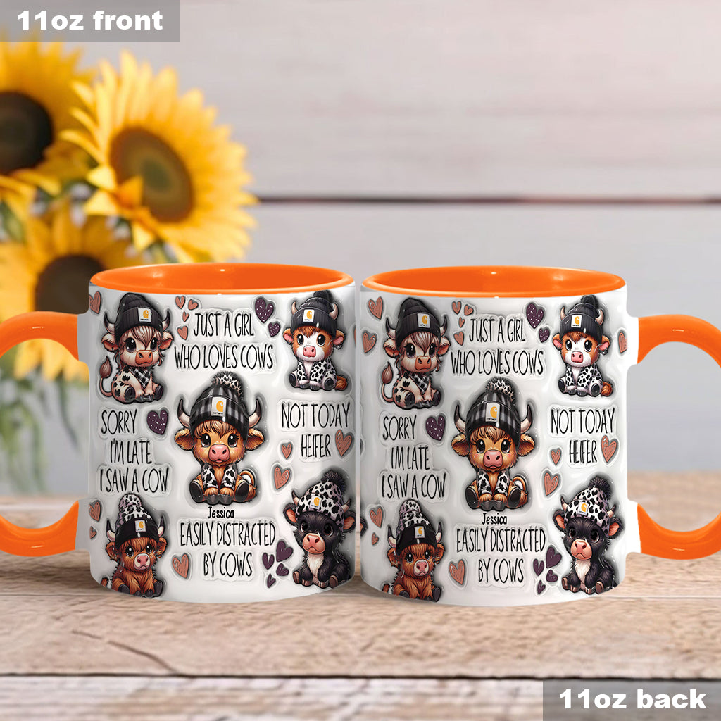Mug personnalisé « Juste une fille qui aime les vaches des Highlands »