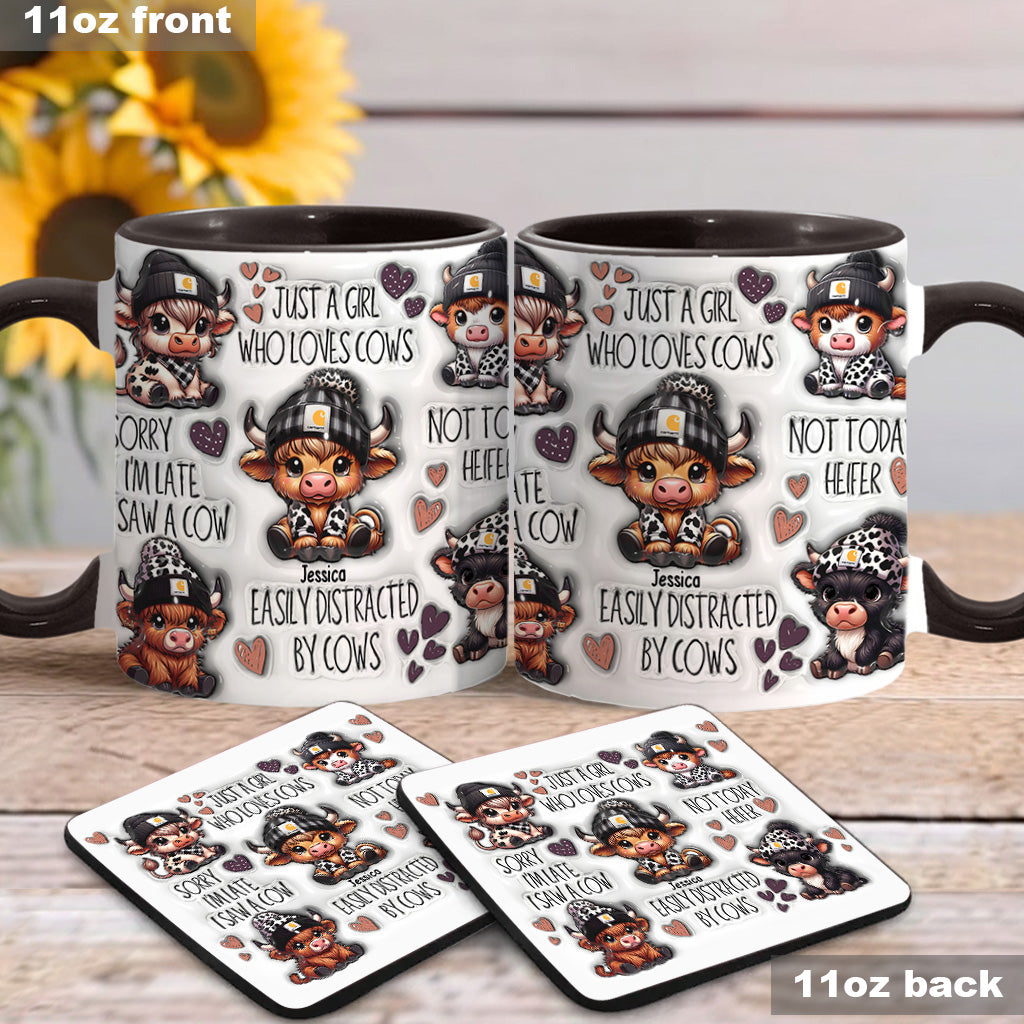 Mug personnalisé « Juste une fille qui aime les vaches des Highlands »